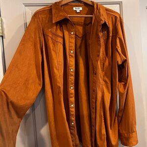 wrangler suede pearl snap